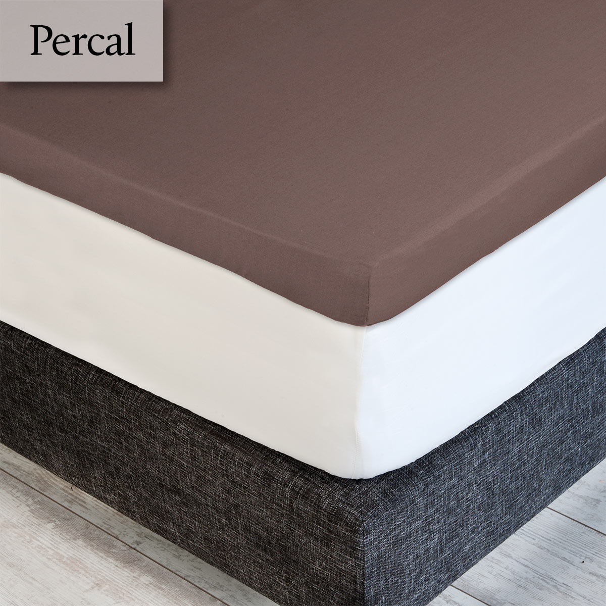 Dommelin Topper Hoeslaken 5-9 cm Percal 200TC Bruin