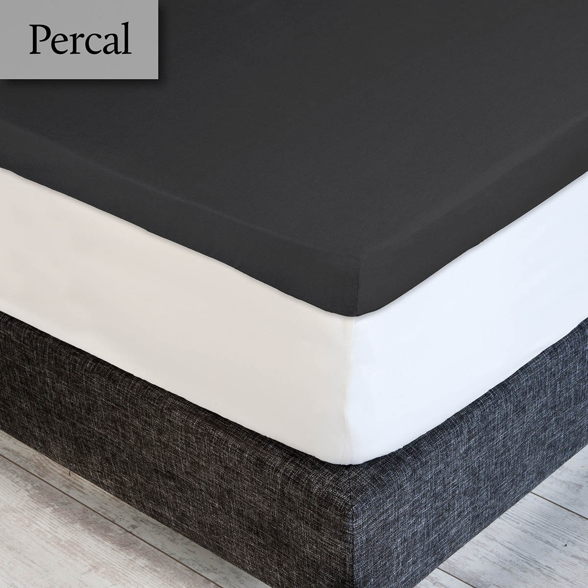 Dommelin Topper Hoeslaken 5-9 cm Percal 200TC Steenkool 80 x 200 cm