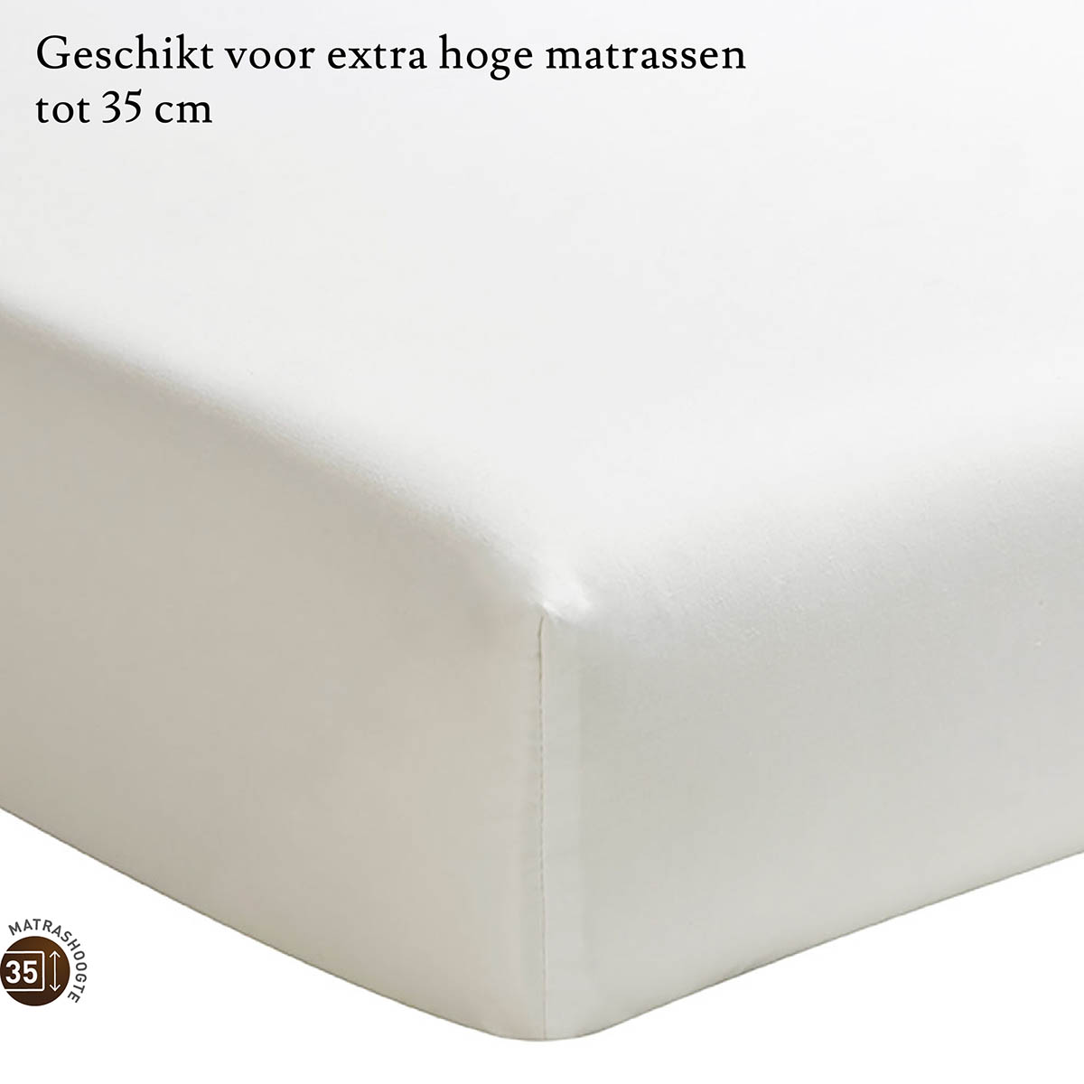 Essix Hoeslaken Hoge Hoek Percal Meringue 90 x 200 cm