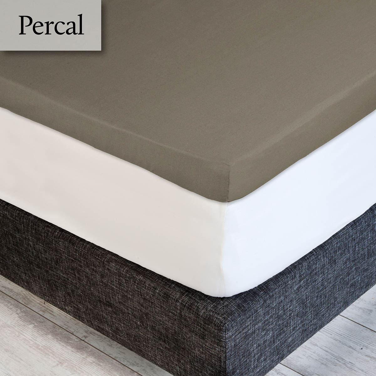 Dommelin Topper Hoeslaken 5-9 cm Percal 200TC Taupe 80 x 200 cm