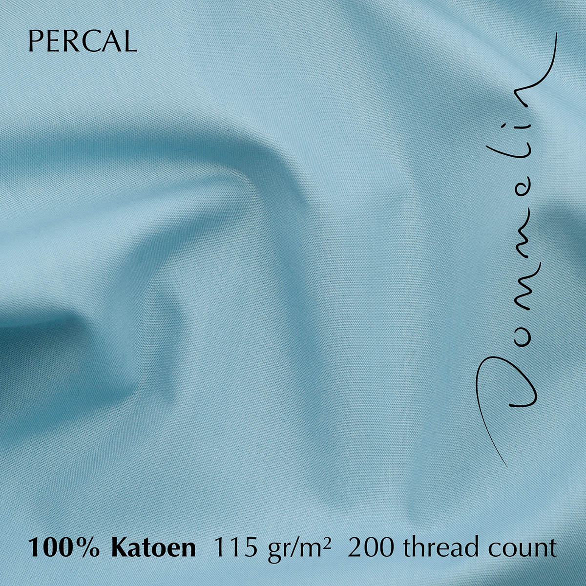 Dommelin Kussensloop Percal 200TC Pastelblauw 45 x 65 cm