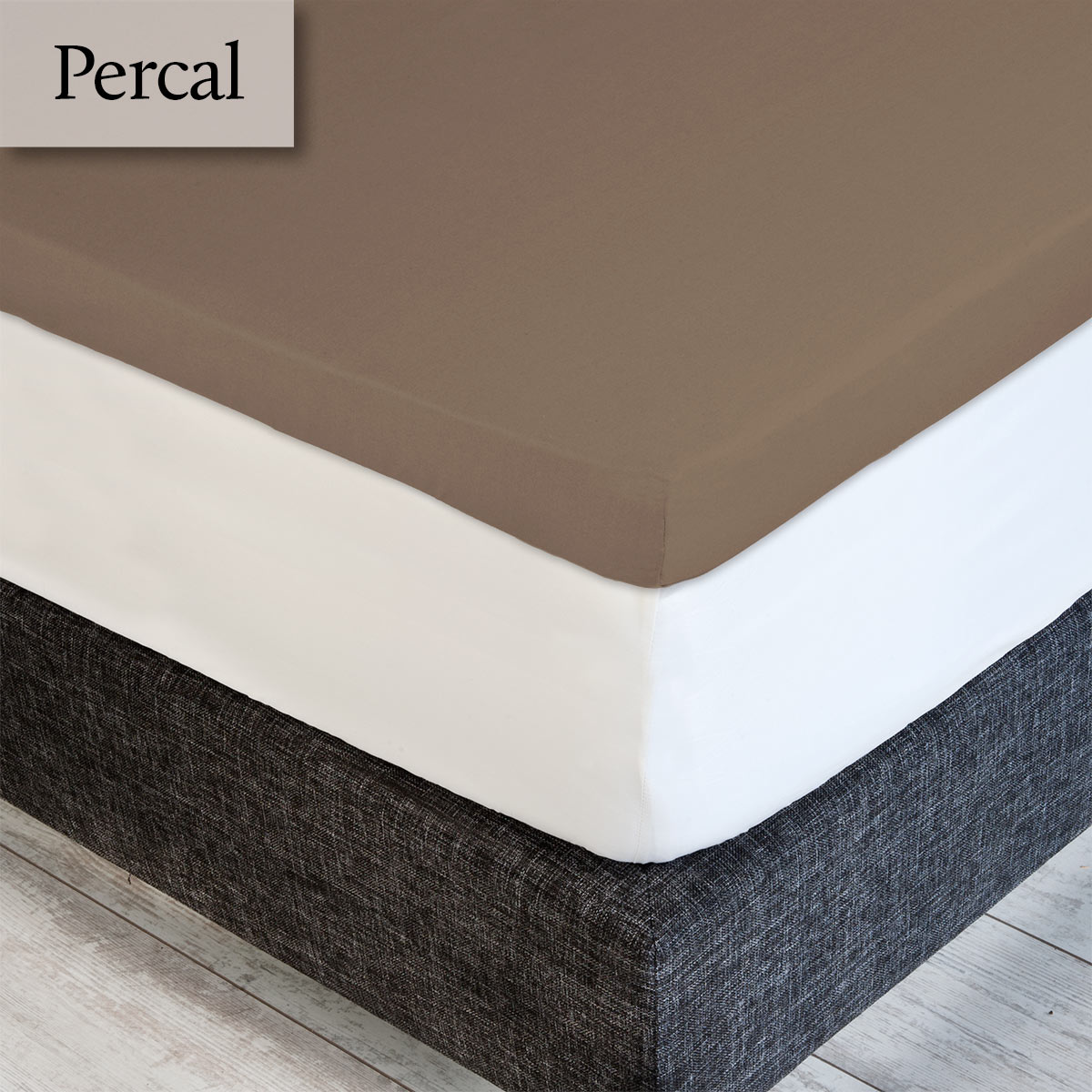 Dommelin Topper Hoeslaken 5-9 cm Percal 200TC Nootmuskaat