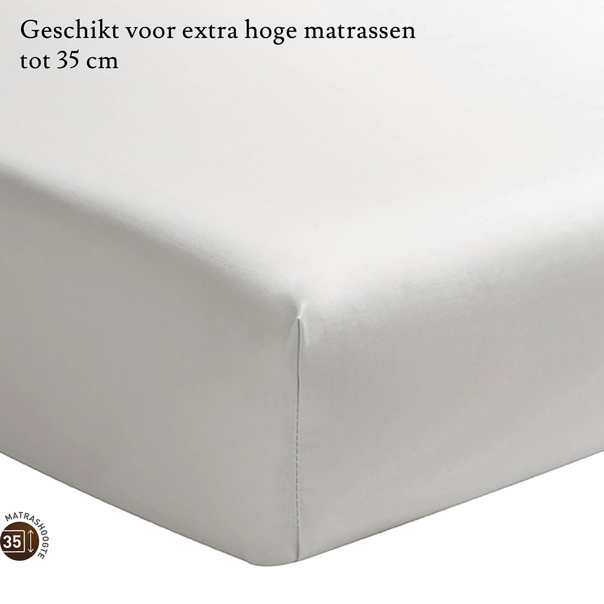 Essix Hoeslaken Hoge Hoek Percal Gris Perle 90 x 200 cm