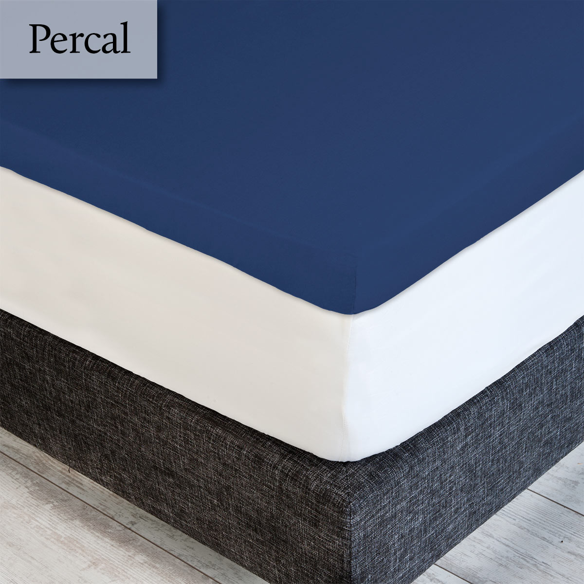 Dommelin Topper Hoeslaken 5-9 cm Percal 200TC Navy
