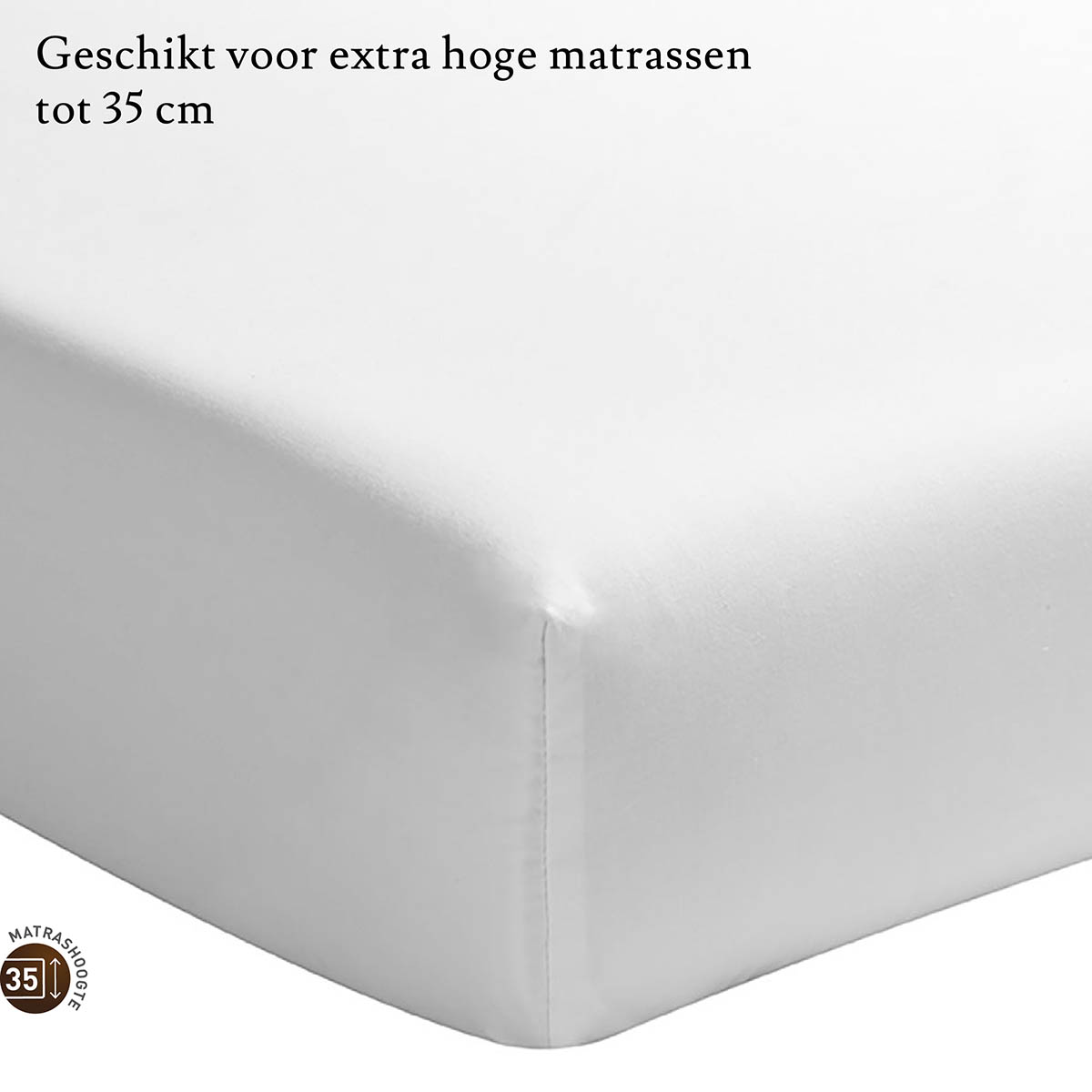Essix Hoeslaken Hoge Hoek Percal Wit 90 x 200 cm