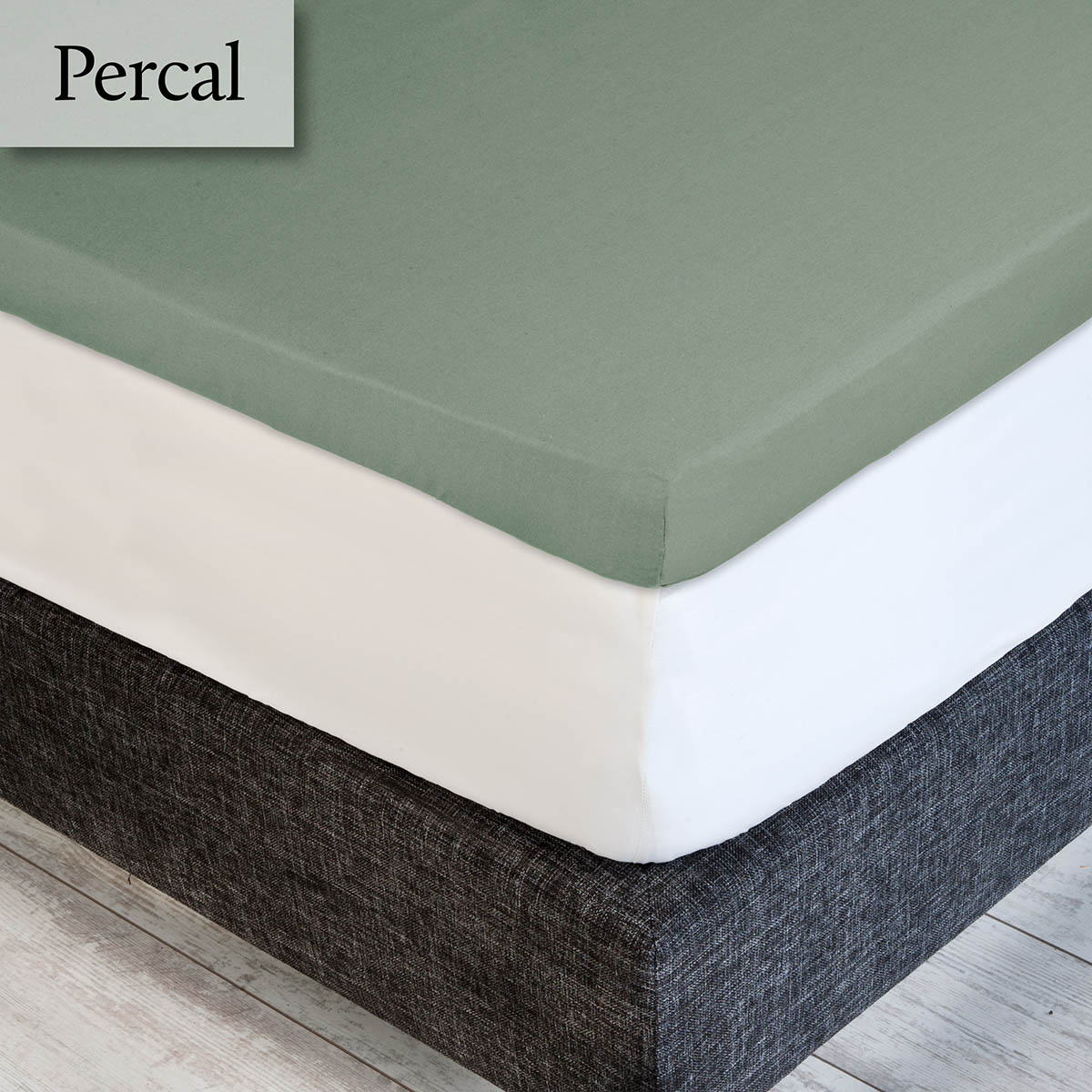 Dommelin Topper Hoeslaken 5-9 cm Percal 200TC Spargroen 80 x 200 cm