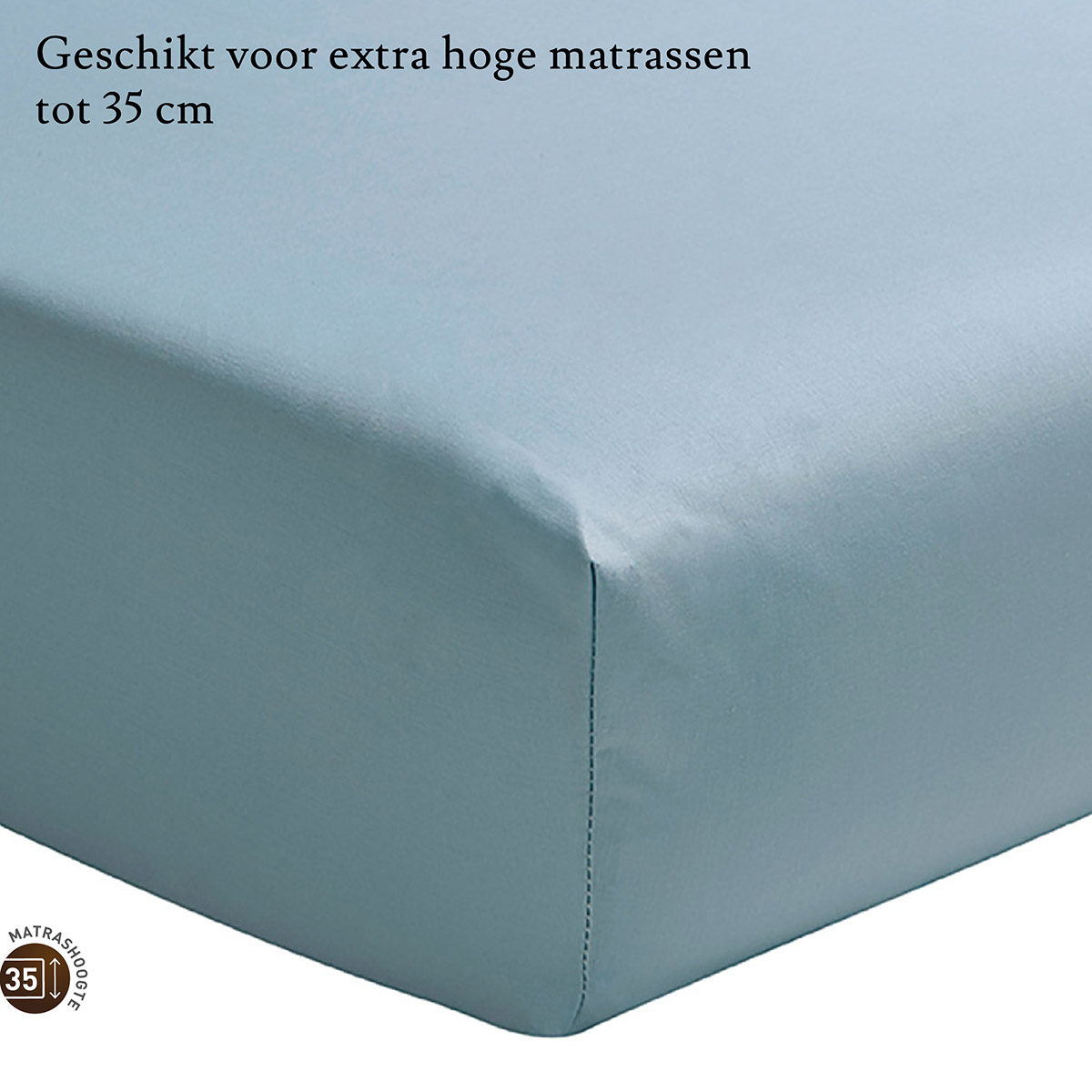 Essix Hoeslaken Hoge Hoek Percal Bleu Glacier 140 x 190 cm H40