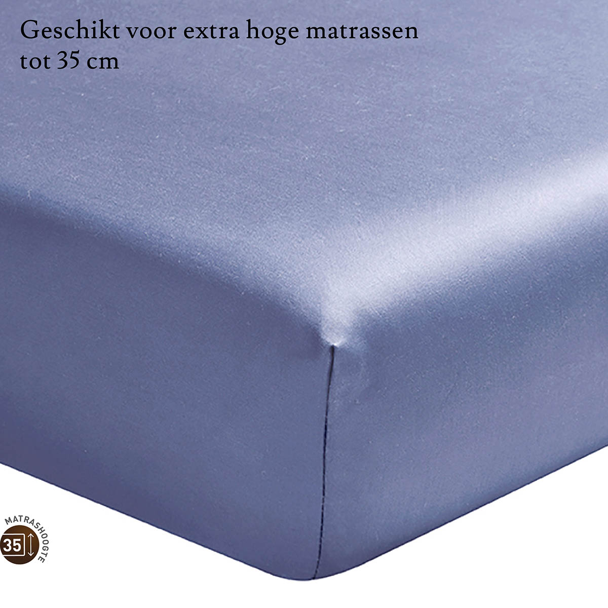 Essix Hoeslaken Hoge Hoek Percal Céleste 90 x 200 cm