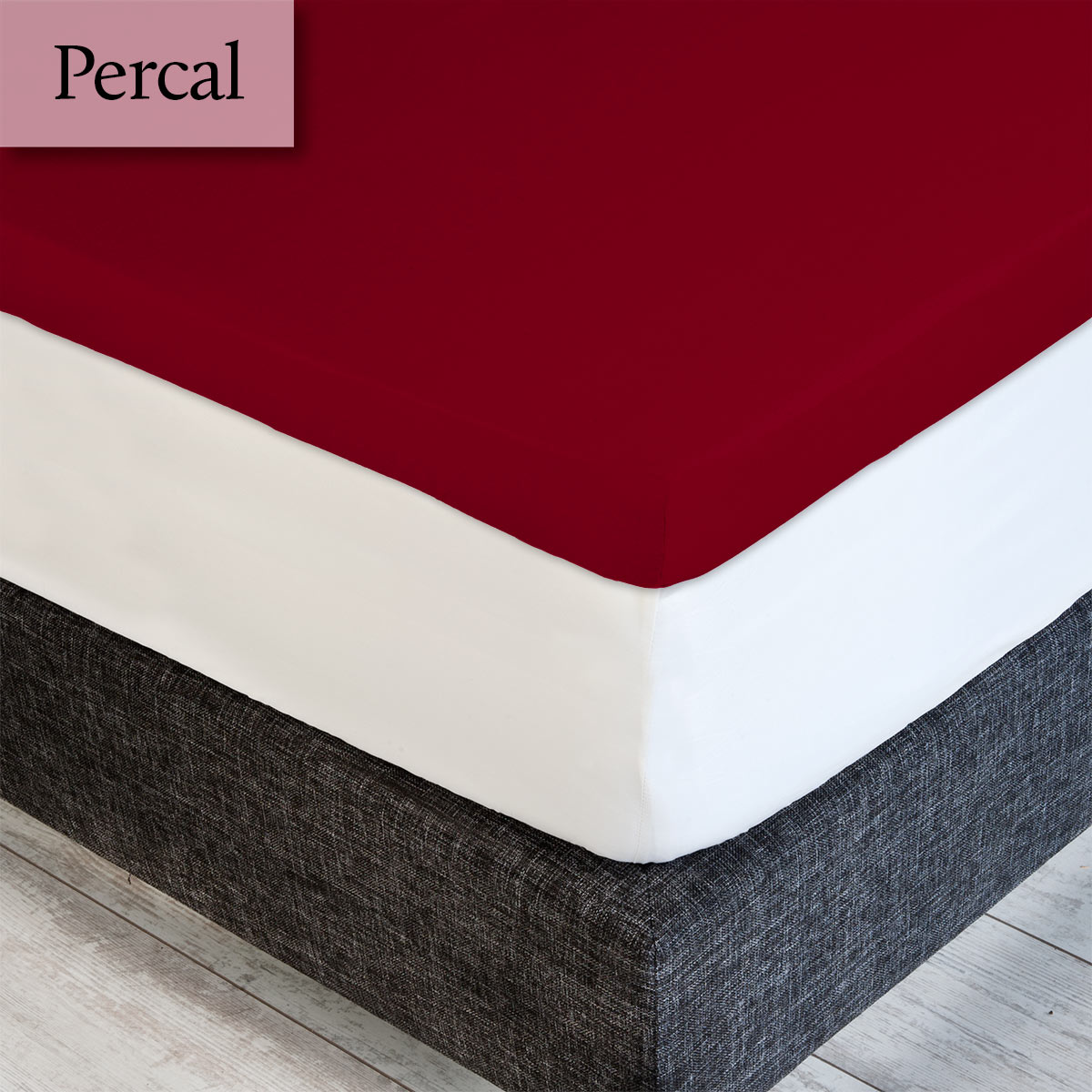 Dommelin Topper Hoeslaken 5-9 cm Percal 200TC Rosso