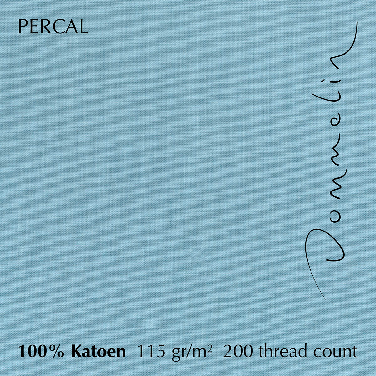 Dommelin Hoeslaken Percal 200TC Pastelblauw 80 x 200 cm