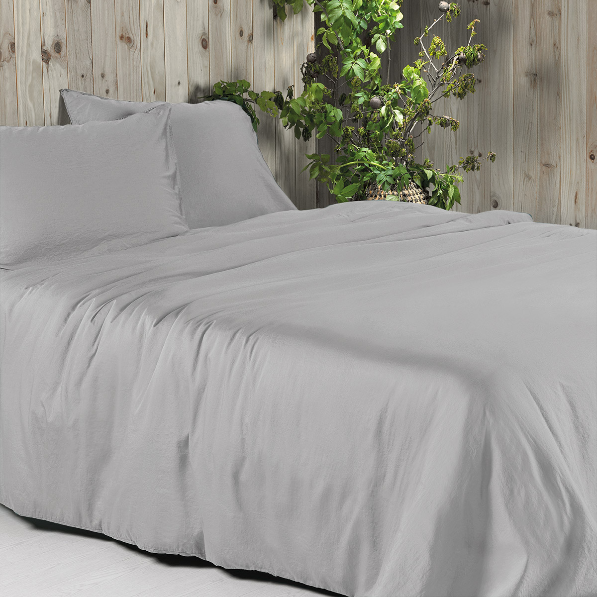 Dommelin Dekbedovertrek Lavado Stonewashed Satijn Zilver