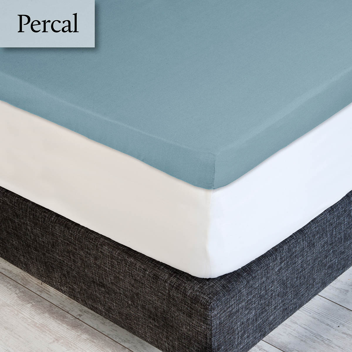 Dommelin Topper Hoeslaken 5-9 cm Percal 200TC Pastelblauw 80 x 200 cm